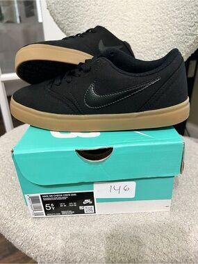 Nike Black Canvas Sneakers with Gum Outsole